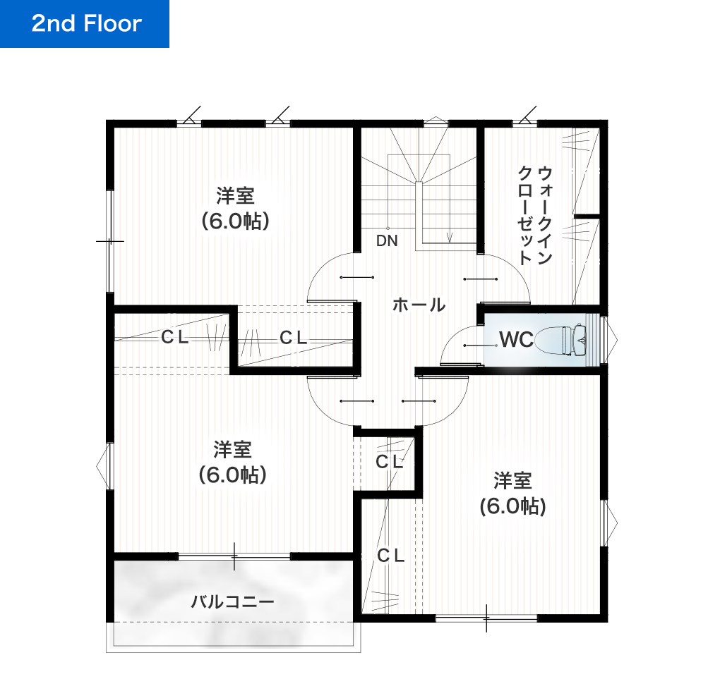 熊本市南区白藤1丁目2号地 30坪 4SLDK 建売・一戸建ての新築物件 2階間取り図