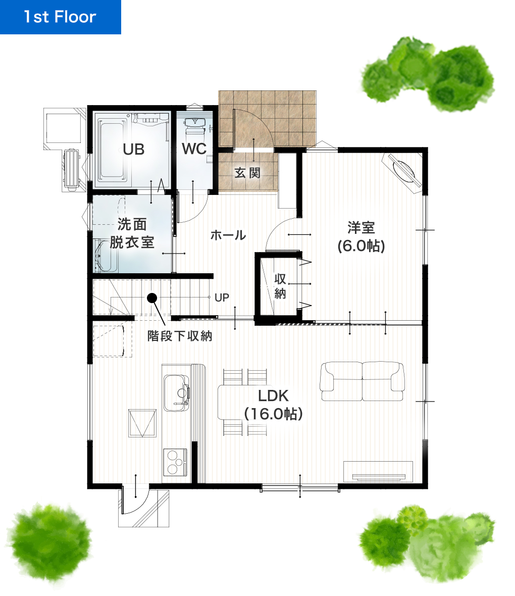 熊本市南区富合町清藤11号地 32坪 5LDK 建売・一戸建ての新築物件 1階間取り図