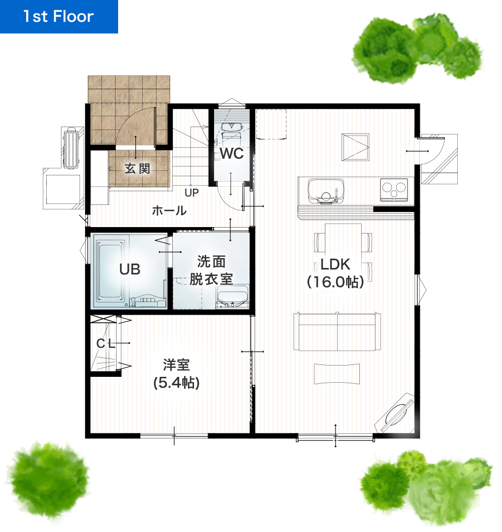 熊本市南区富合町清藤12号地 30坪 4SLDK 建売・一戸建ての新築物件 1階間取り図