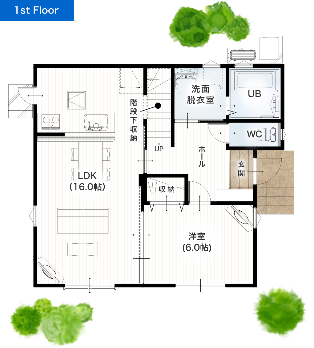 上益城郡嘉島町上島A 32坪 5LDK 建売・一戸建ての新築物件 1階間取り図