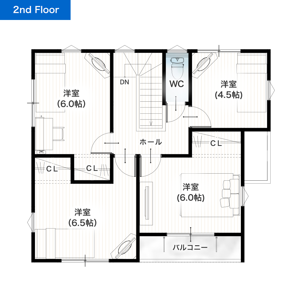 嘉島町上島A 建売一戸建て 2階間取り図