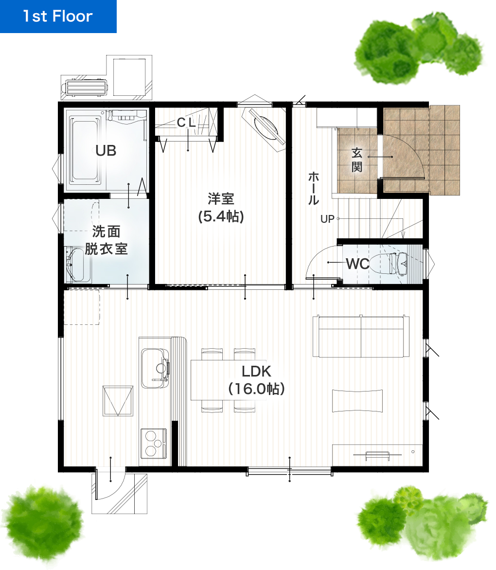 上益城郡嘉島町上島B 30坪 4SLDK 建売・一戸建ての新築物件 1階間取り図