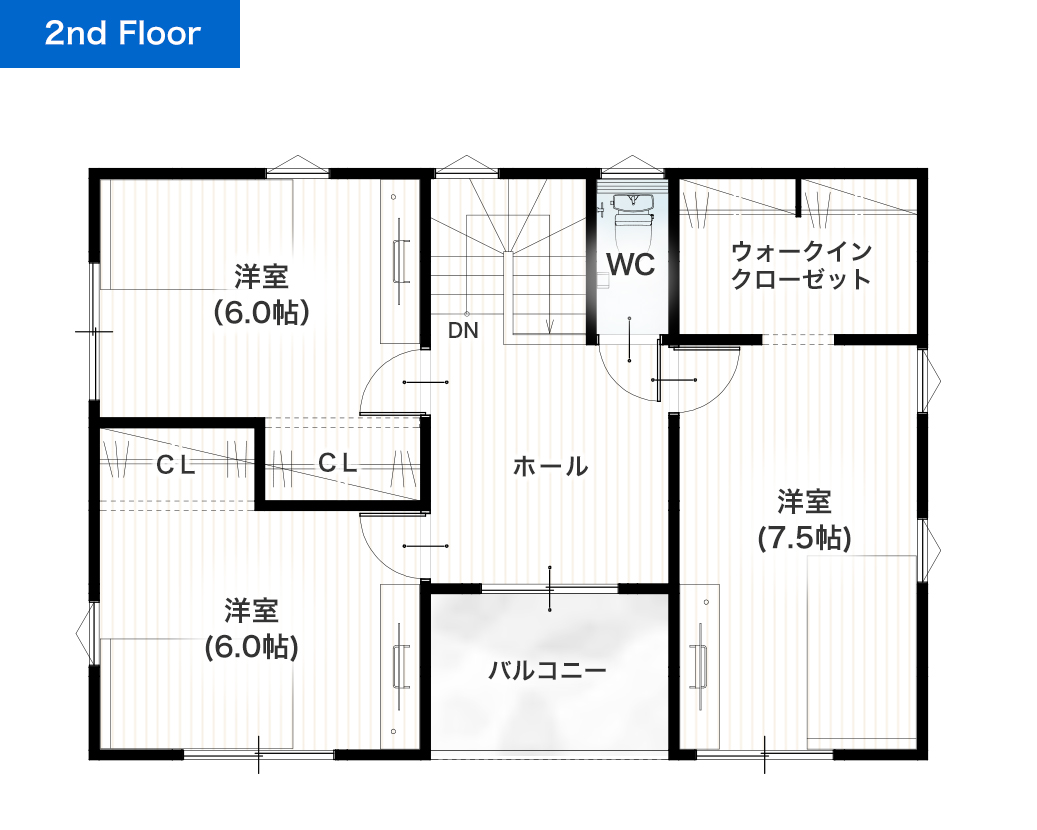 上益城郡嘉島町上島C 32坪 4SLDK 建売・一戸建ての新築物件 2階間取り図