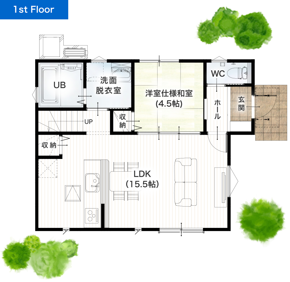 宇城市松橋町松橋3期 28坪 4SLDK 建売・一戸建ての新築物件 1階間取り図