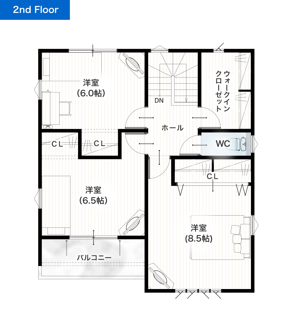 菊池郡大津町室5号地 32坪 4SLDK 建売・一戸建ての新築物件 2階間取り図