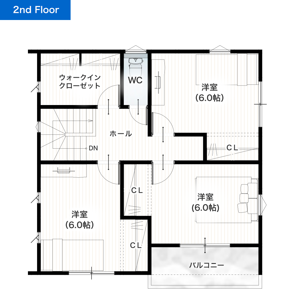 熊本市東区長嶺南2丁目2期B 建売一戸建て 2階間取り図