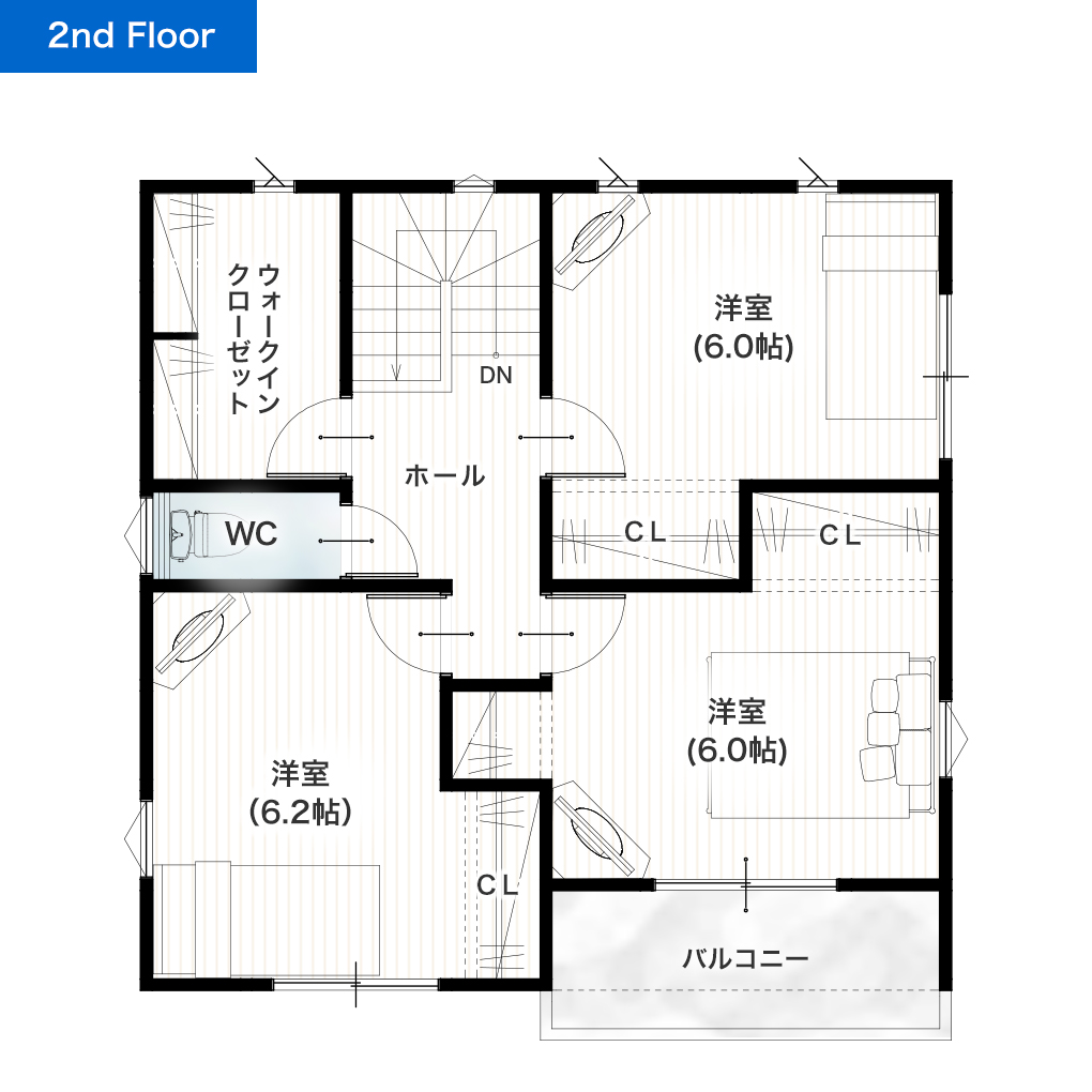 熊本市南区良町5丁目 30坪 4SLDK 建売・一戸建ての新築物件 2階間取り図
