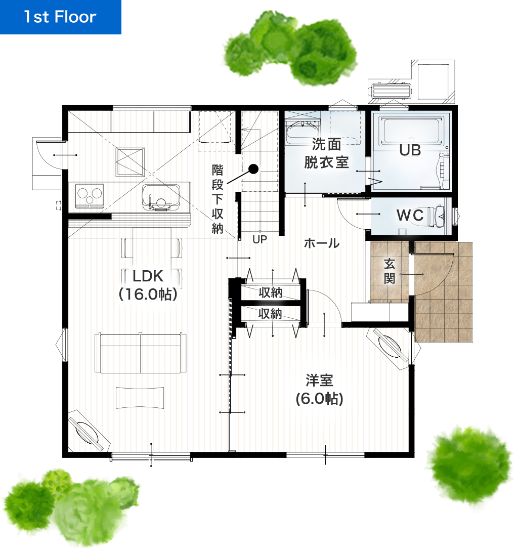 菊池郡大津町室2号地 32坪 5LDK 建売・一戸建ての新築物件 1階間取り図