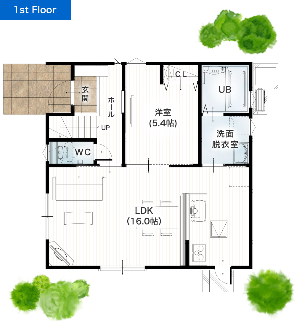 宇土市北段原町9号地 30坪 4SLDK 建売・一戸建ての新築物件 1階間取り図