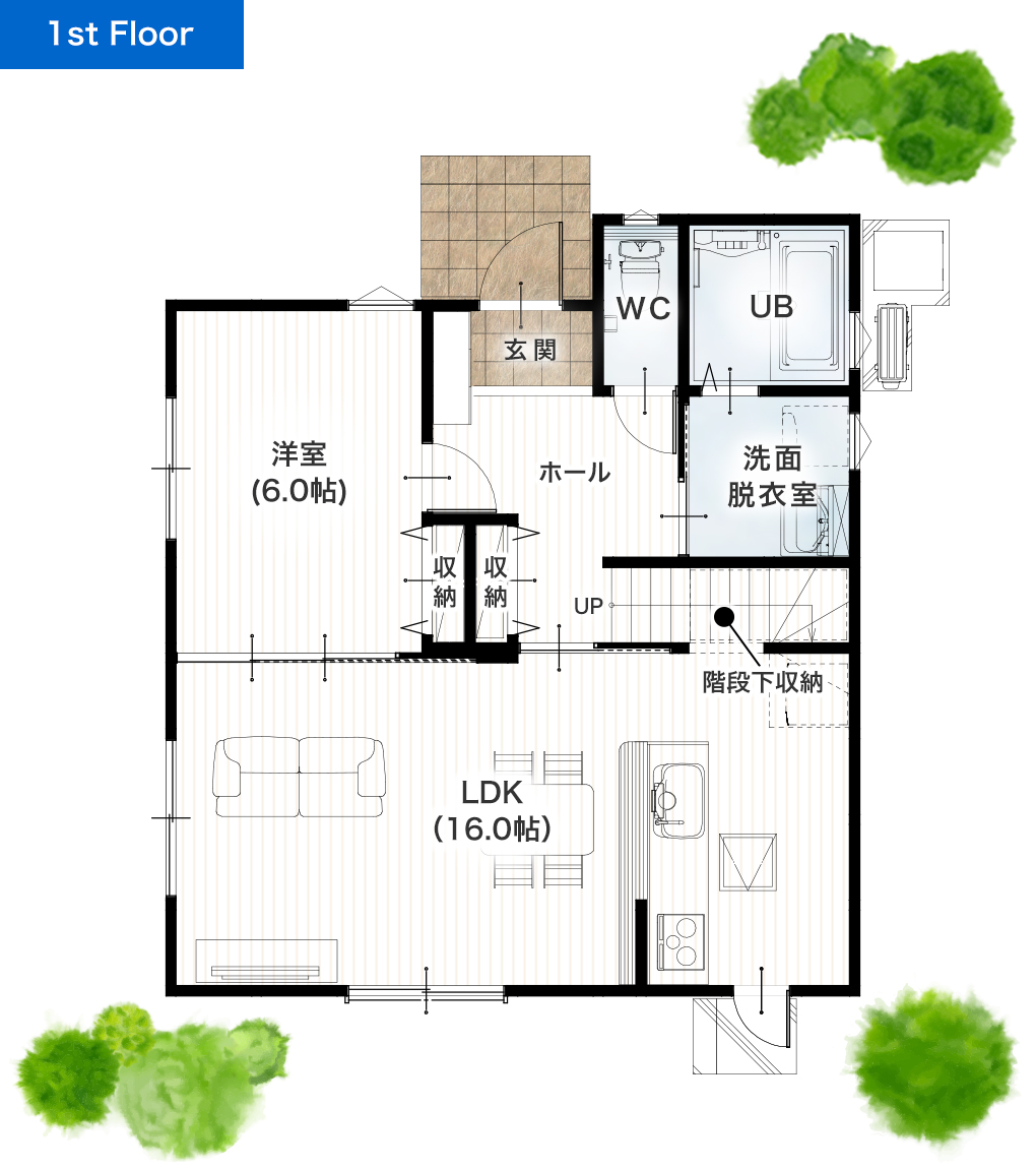 宇土市北段原町10号地 32坪 5LDK 建売・一戸建ての新築物件 1階間取り図