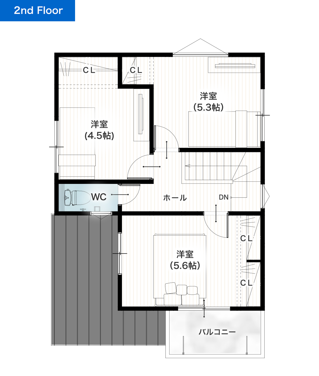合志市須屋13期A 25坪 4LDK 建売・一戸建ての新築物件 2階間取り図