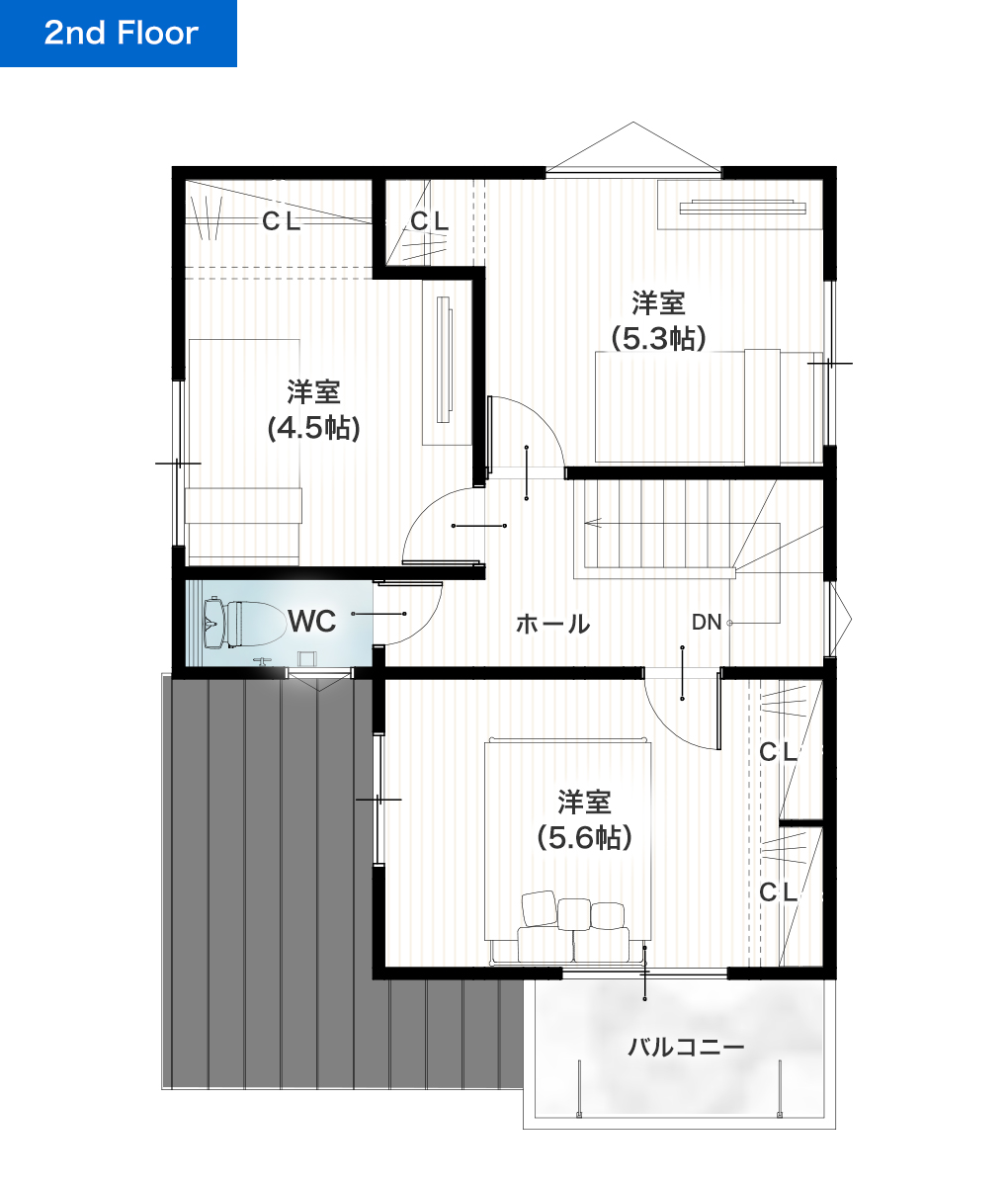 合志市須屋13期A 建売・一戸建ての新築物件 2階間取り図