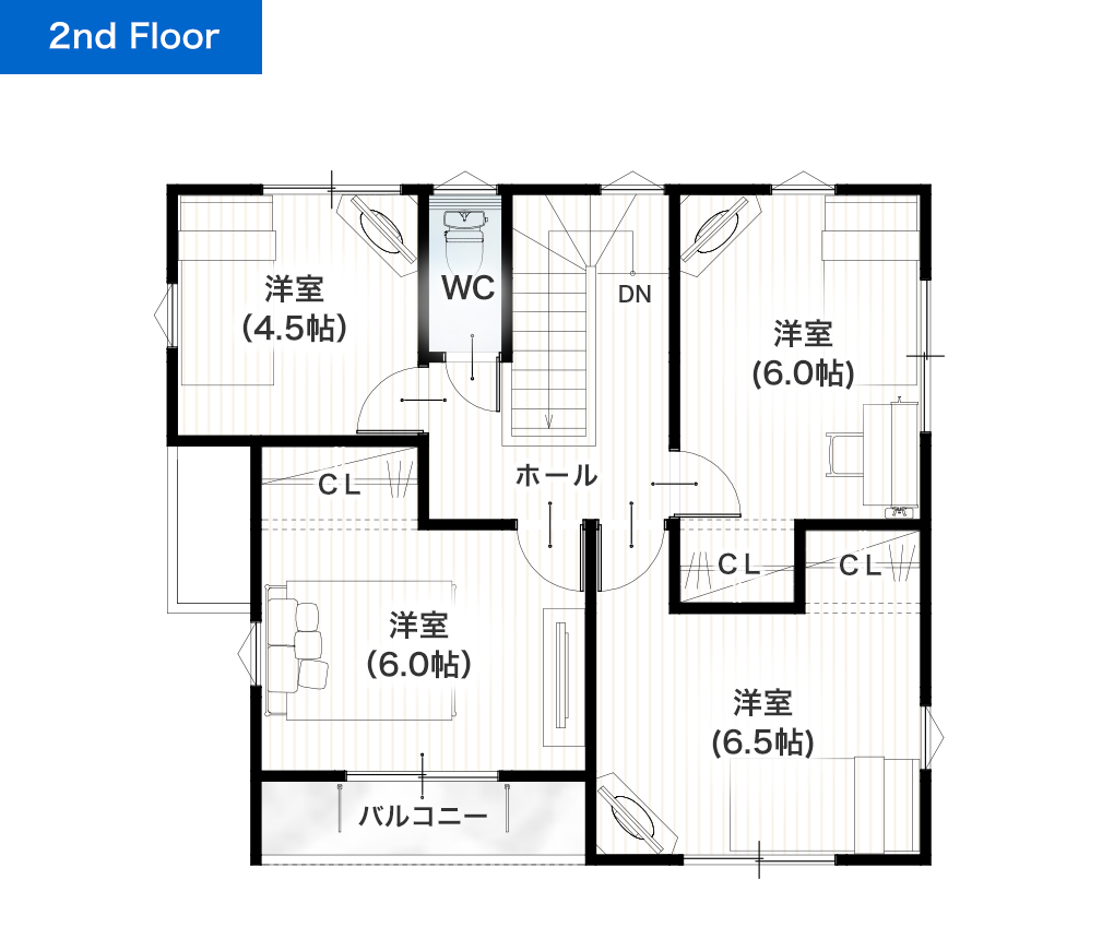 宇土市岩古曽町 32坪 5LDK 建売・一戸建ての新築物件 2階間取り図