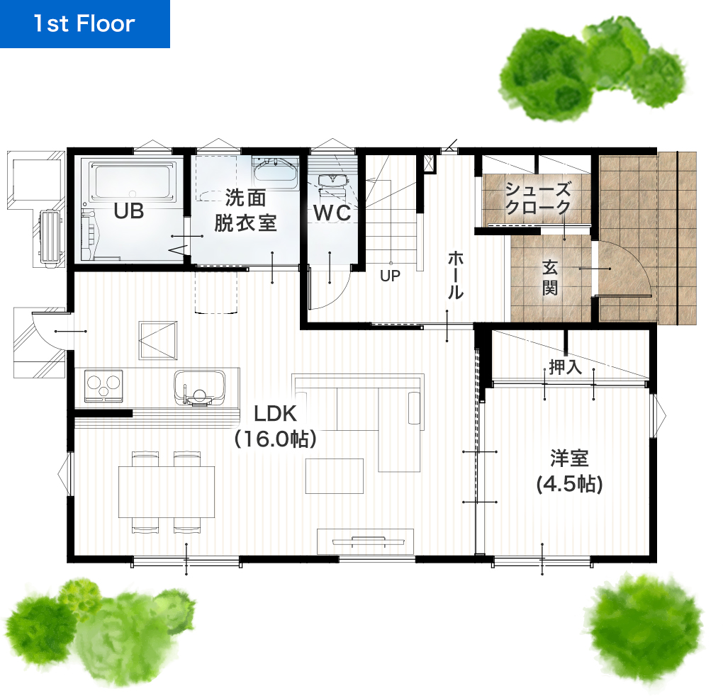 合志市御代志 32坪 4SLDK 建売・一戸建ての新築物件 1階間取り図