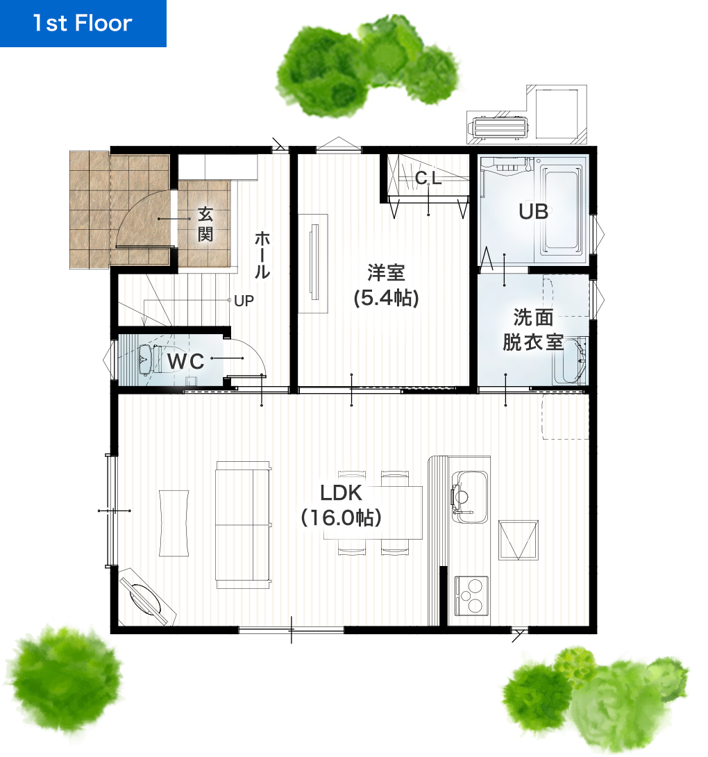 合志市須屋12期A 30坪 4SLDK 建売・一戸建ての新築物件 1階間取り図