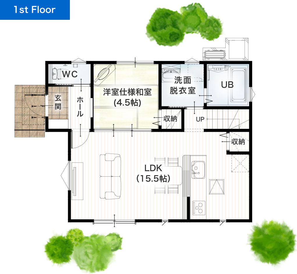 合志市須屋12期B 28坪 4SLDK 建売・一戸建ての新築物件 1階間取り図