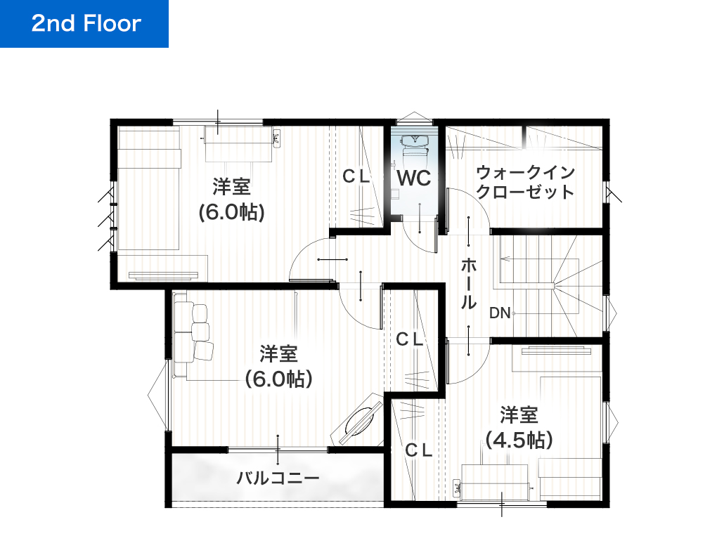 合志市須屋12期B 28坪 4SLDK 建売・一戸建ての新築物件 2階間取り図