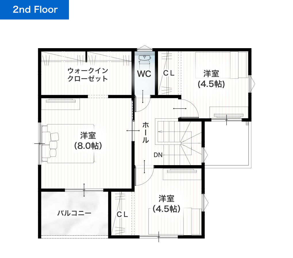 熊本市南区富合町大町9号地 建売一戸建て 2階間取り図