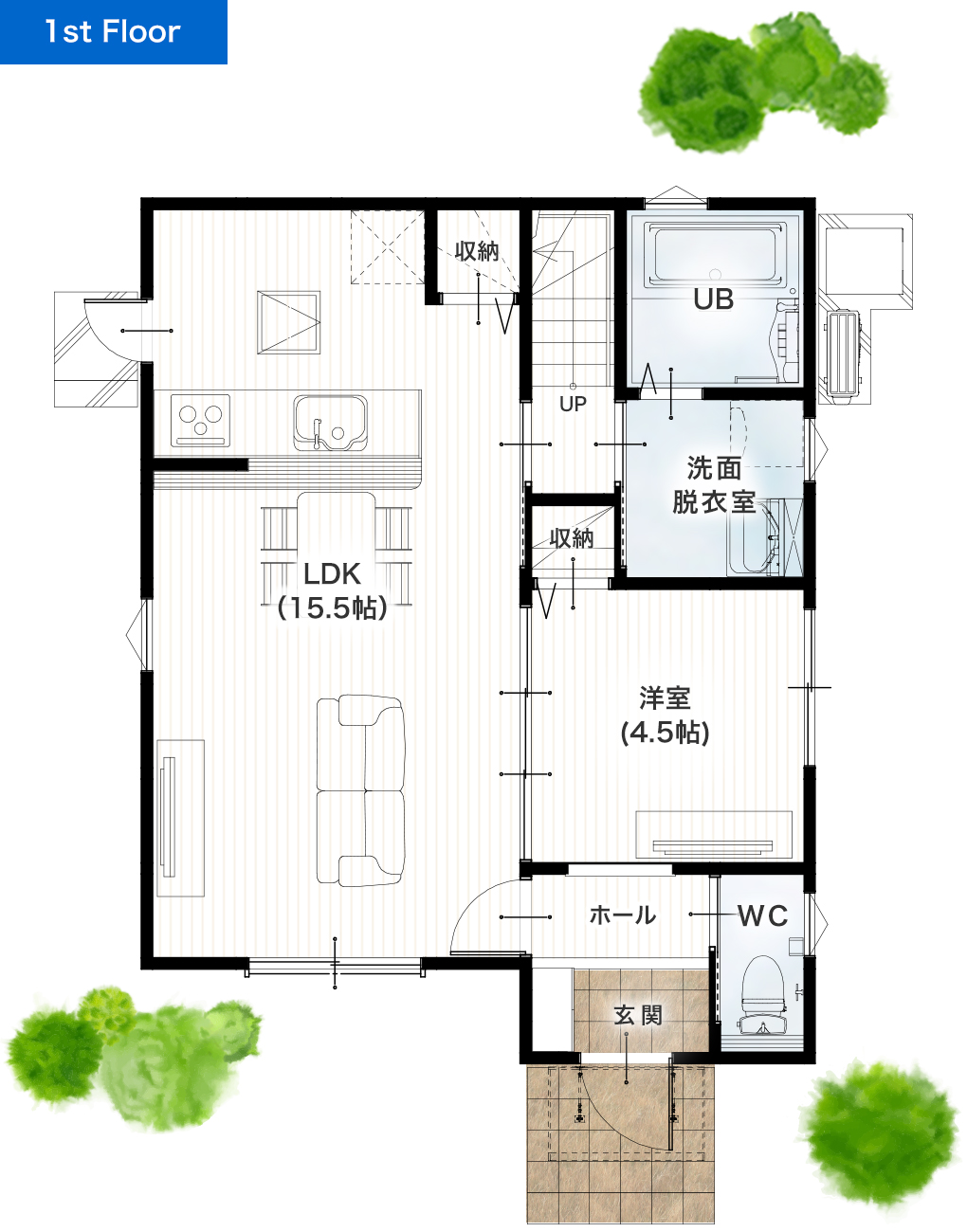 上益城郡益城町広崎2期A 建売・一戸建ての新築物件 1階間取り図