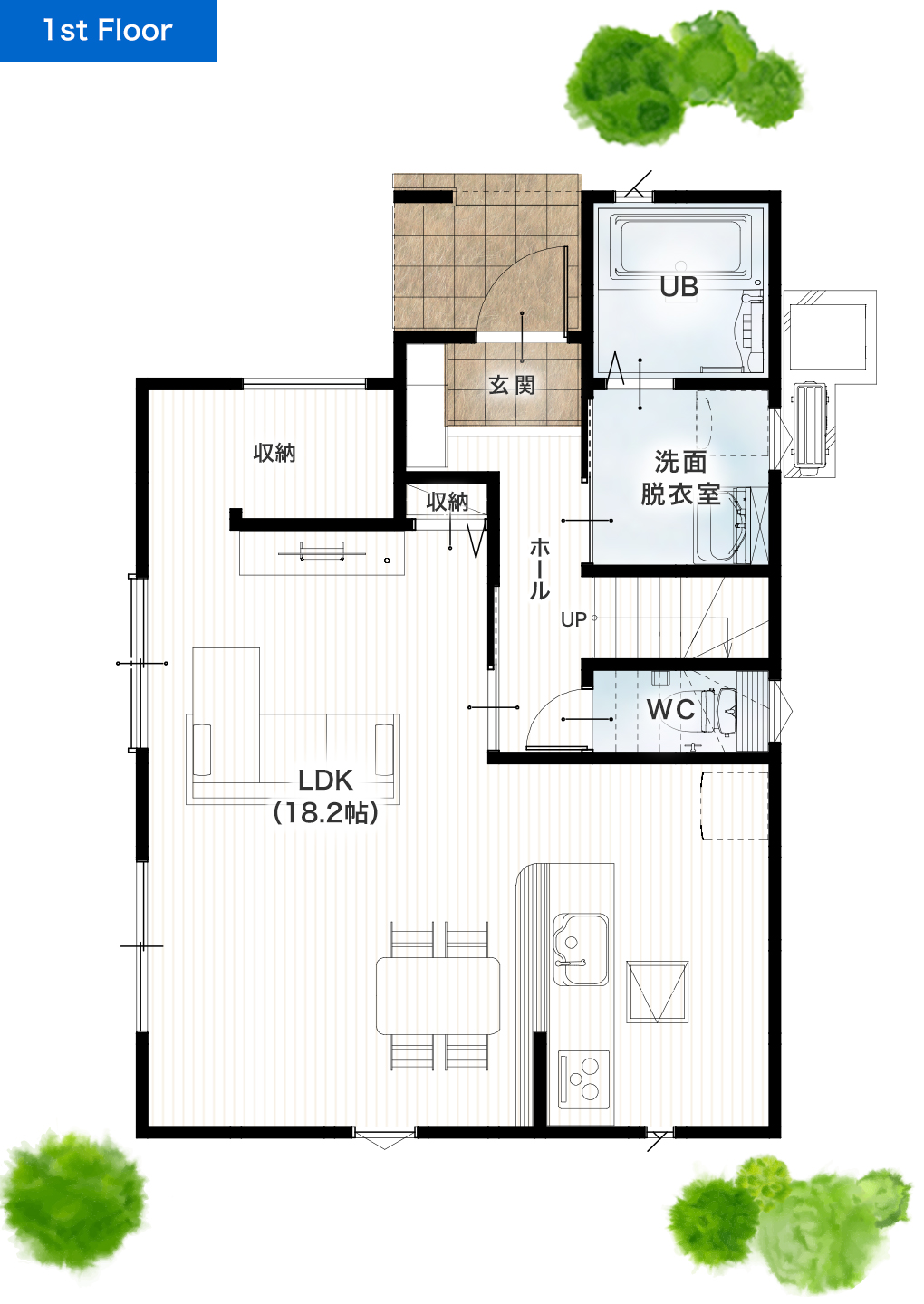 上益城郡益城町広崎2期B 29坪 4LDK 建売・一戸建ての新築物件 1階間取り図