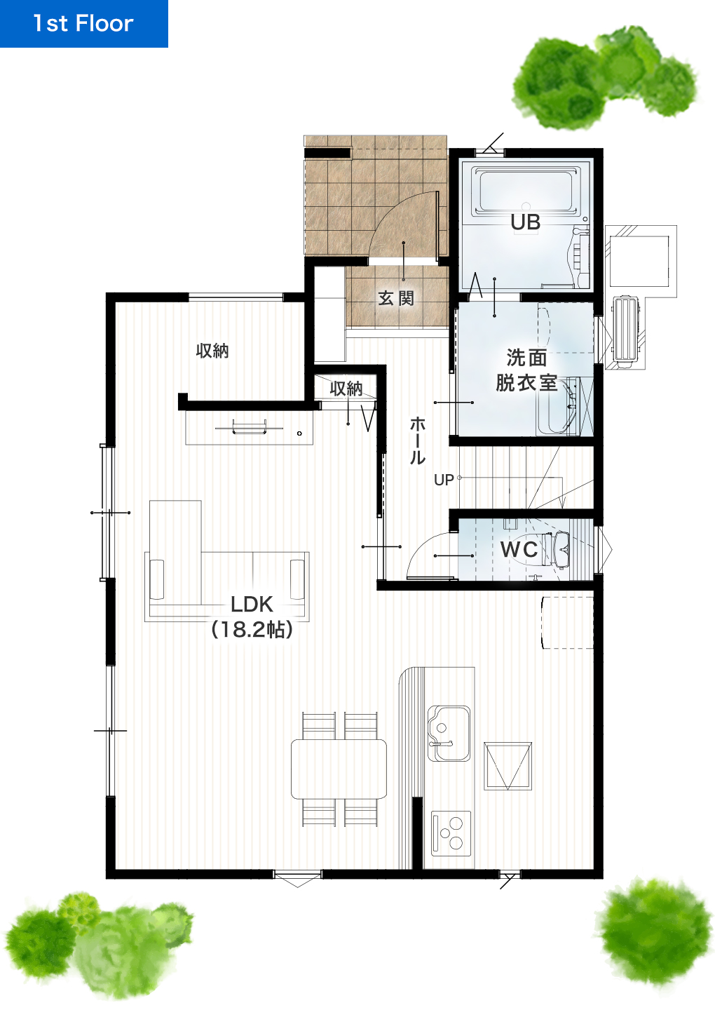 上益城郡益城町広崎2期C 29坪 4LDK 建売・一戸建ての新築物件 1階間取り図