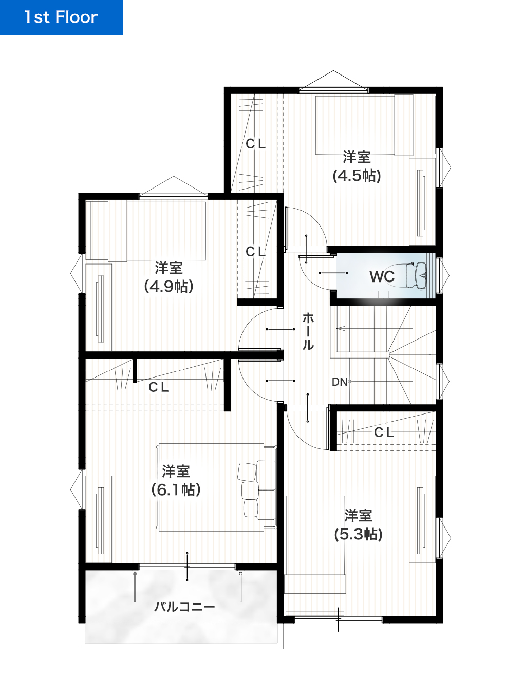 上益城郡益城町広崎2期C 29坪 4LDK 建売・一戸建ての新築物件 2階間取り図