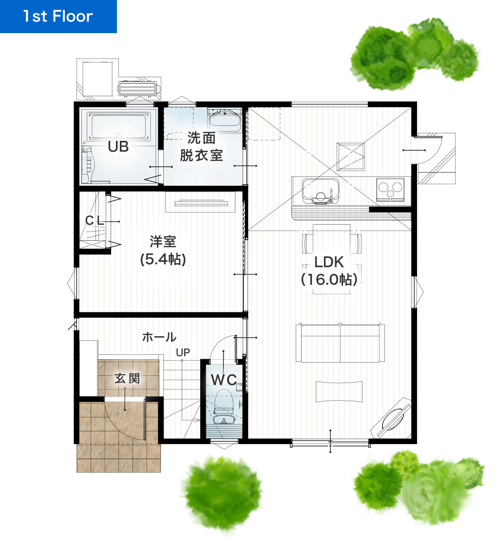 上益城郡御船町小坂23号地 建売・一戸建ての新築物件 1階間取り図