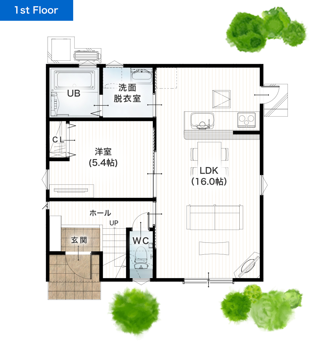 熊本市南区富合町南田尻12号地 30坪 4SLDK 建売・一戸建ての新築物件 1階間取り図