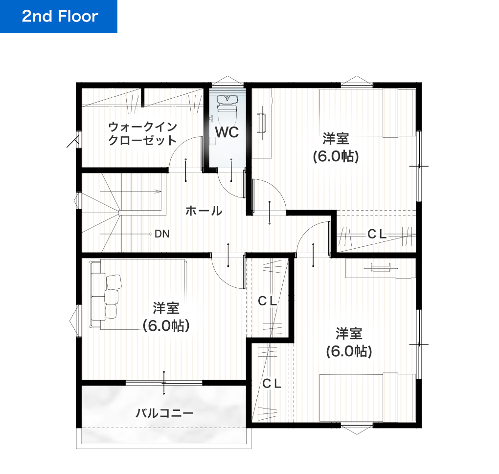 宇土市古城町2号地 建売・一戸建ての新築物件 2階間取り図