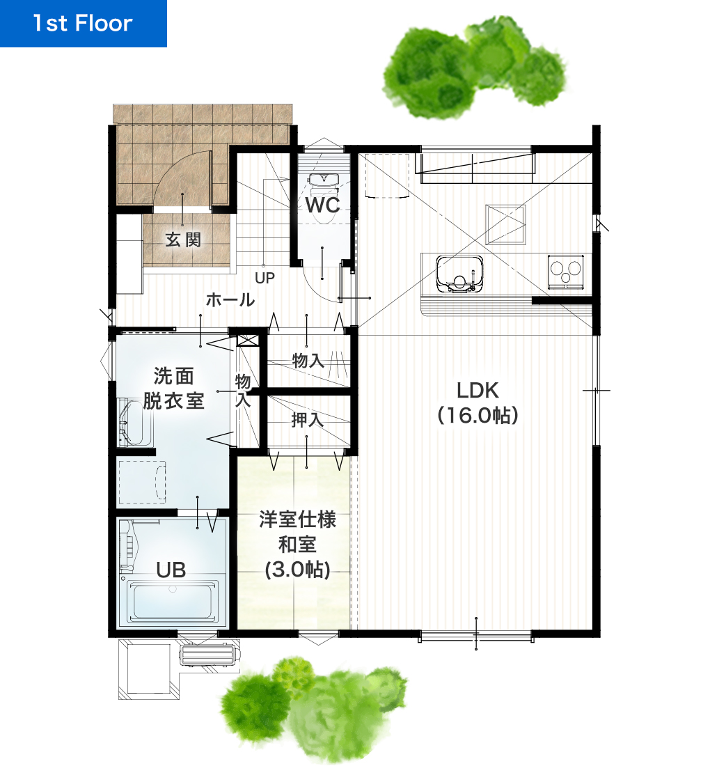 宇土市古城町4号地 30坪 3SLDK 建売・一戸建ての新築物件 1階間取り図