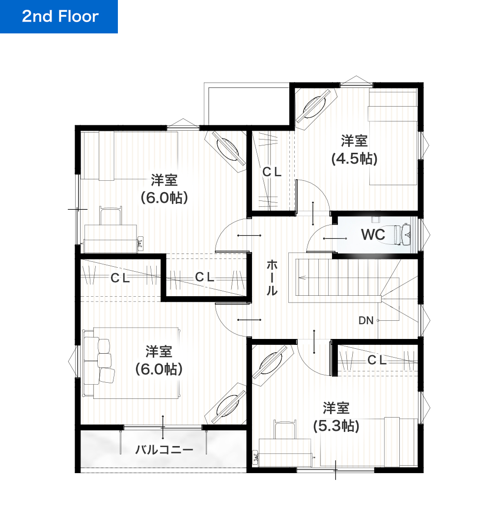 宇土市古城町5号地 建売・一戸建ての新築物件 2階間取り図