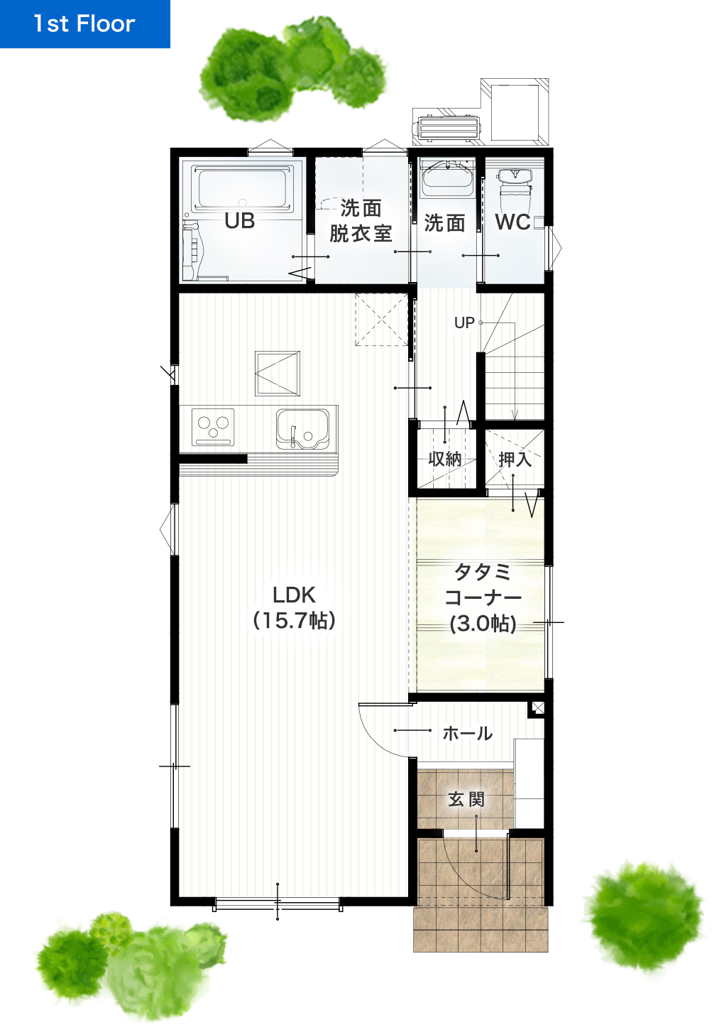 熊本市東区西原2丁目B 28坪 3LDK 建売・一戸建ての新築物件 1階間取り図