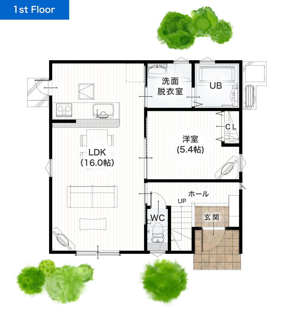 熊本市東区小山2丁目13号地 30坪 4SLDK 建売・一戸建ての新築物件 1階間取り図