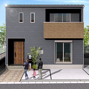熊本市東区花立6丁目2期 30坪 4SLDK 建売・一戸建ての新築物件 外観パース