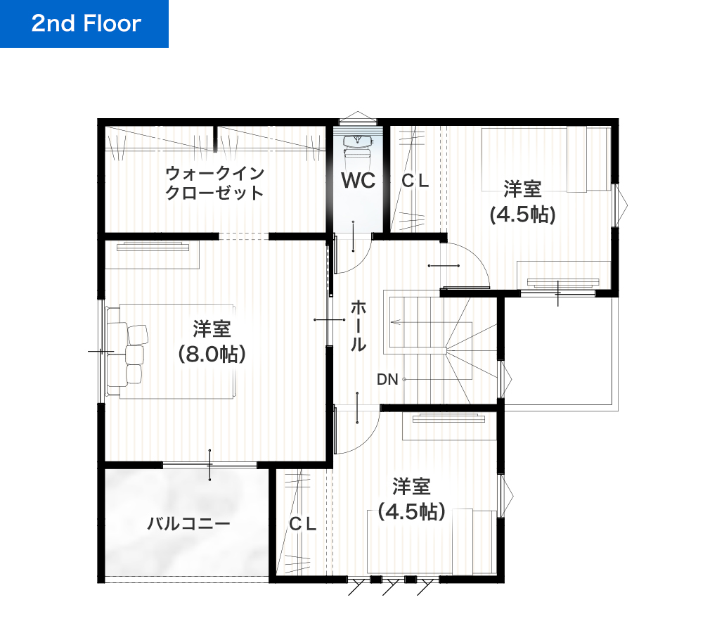 熊本市南区出仲間7丁目1号地 建売・一戸建ての新築物件 2階間取り図