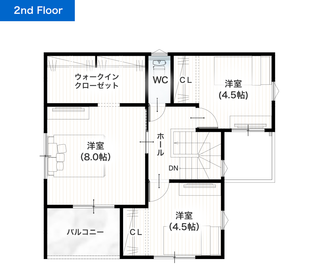 熊本市南区出仲間7丁目2号地 建売・一戸建ての新築物件 2階間取り図