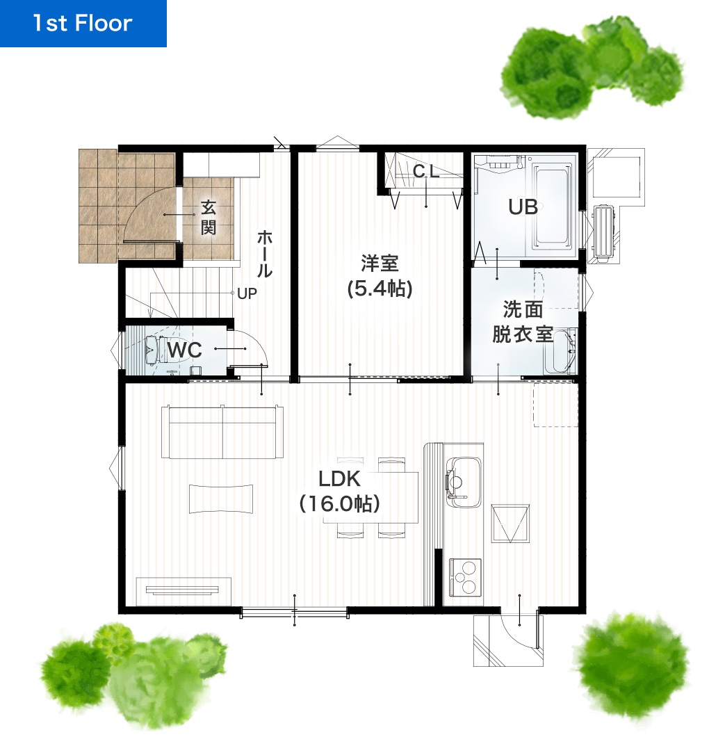 上益城郡益城町安永4期 30坪 4SLDK 建売・一戸建ての新築物件 1階間取り図