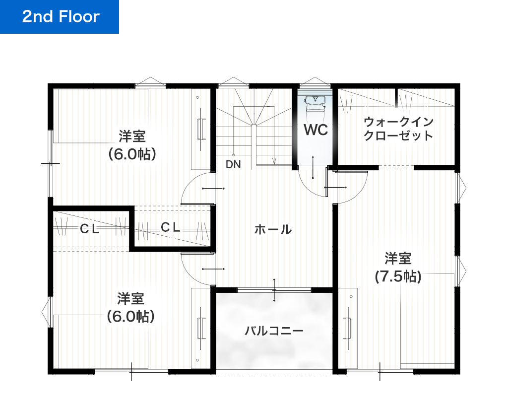 熊本市東区榎町2期2号地 建売・一戸建ての新築物件 2階間取り図