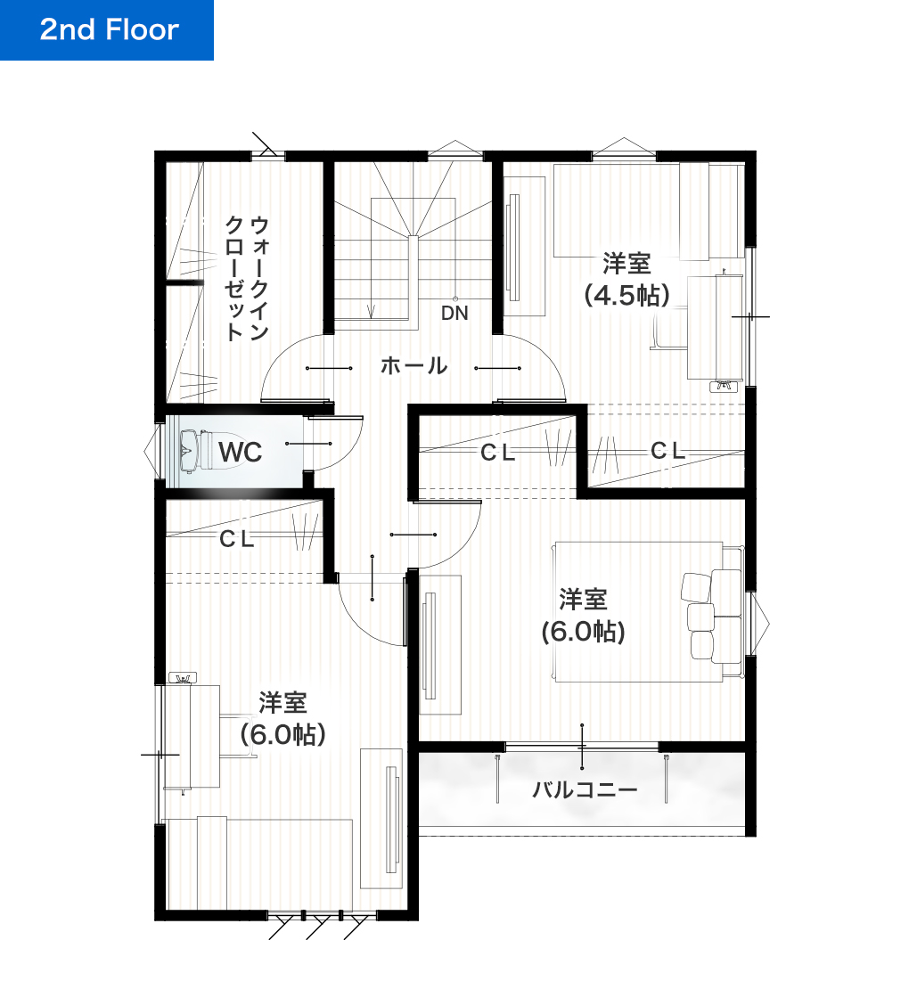 宇土市栄町2号地 28坪 4SLDK 建売・一戸建ての新築物件 2階間取り図