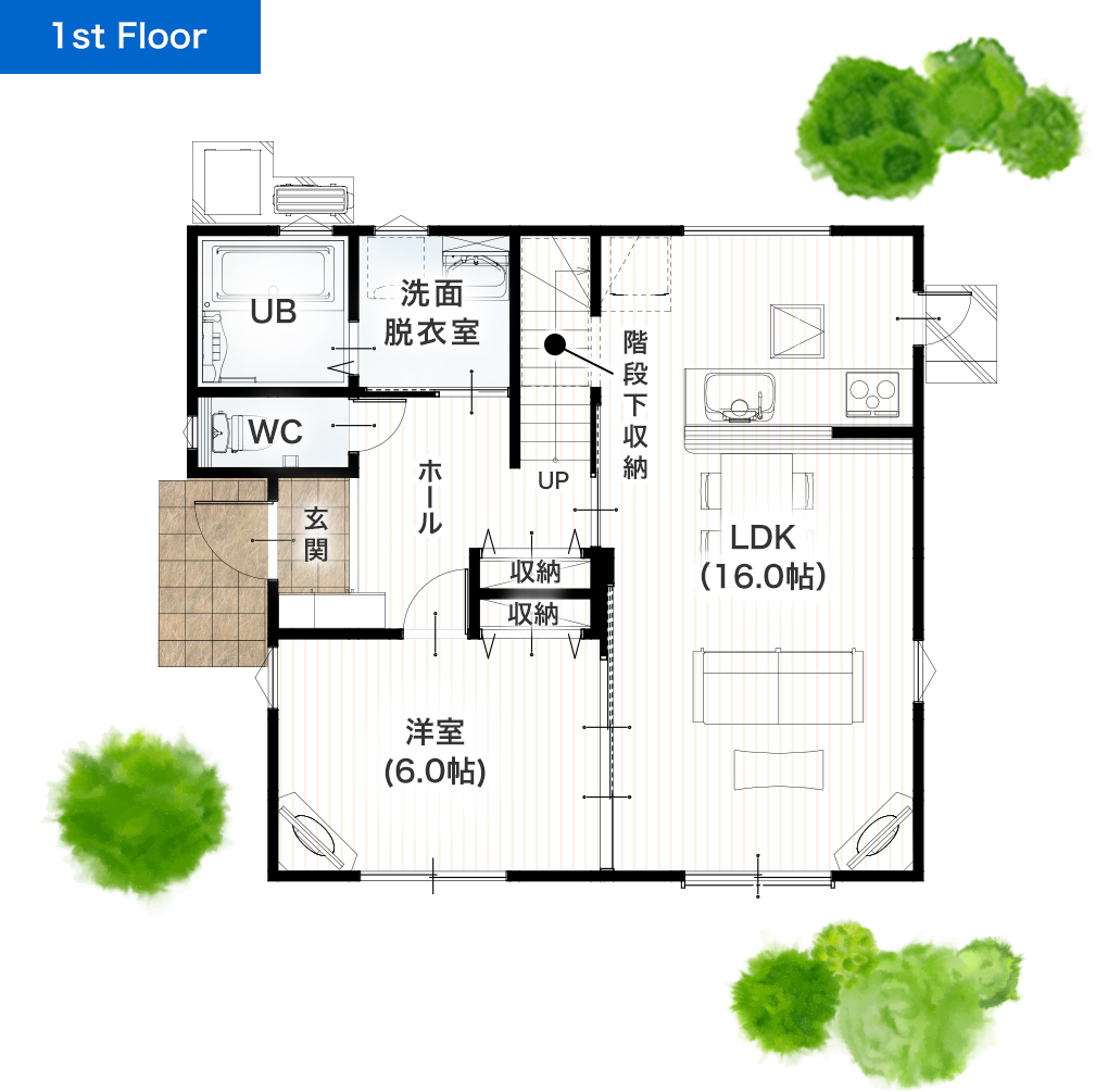 熊本市東区榎町2期4号地 建売・一戸建ての新築物件 1階間取り図