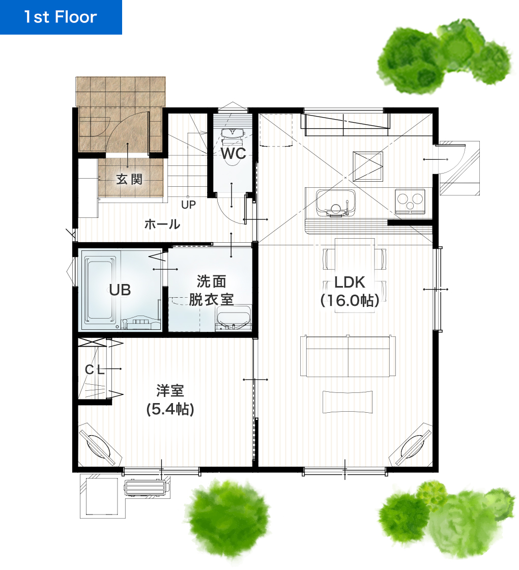 熊本市東区東野2丁目2期A 建売・一戸建ての新築物件 1階間取り図