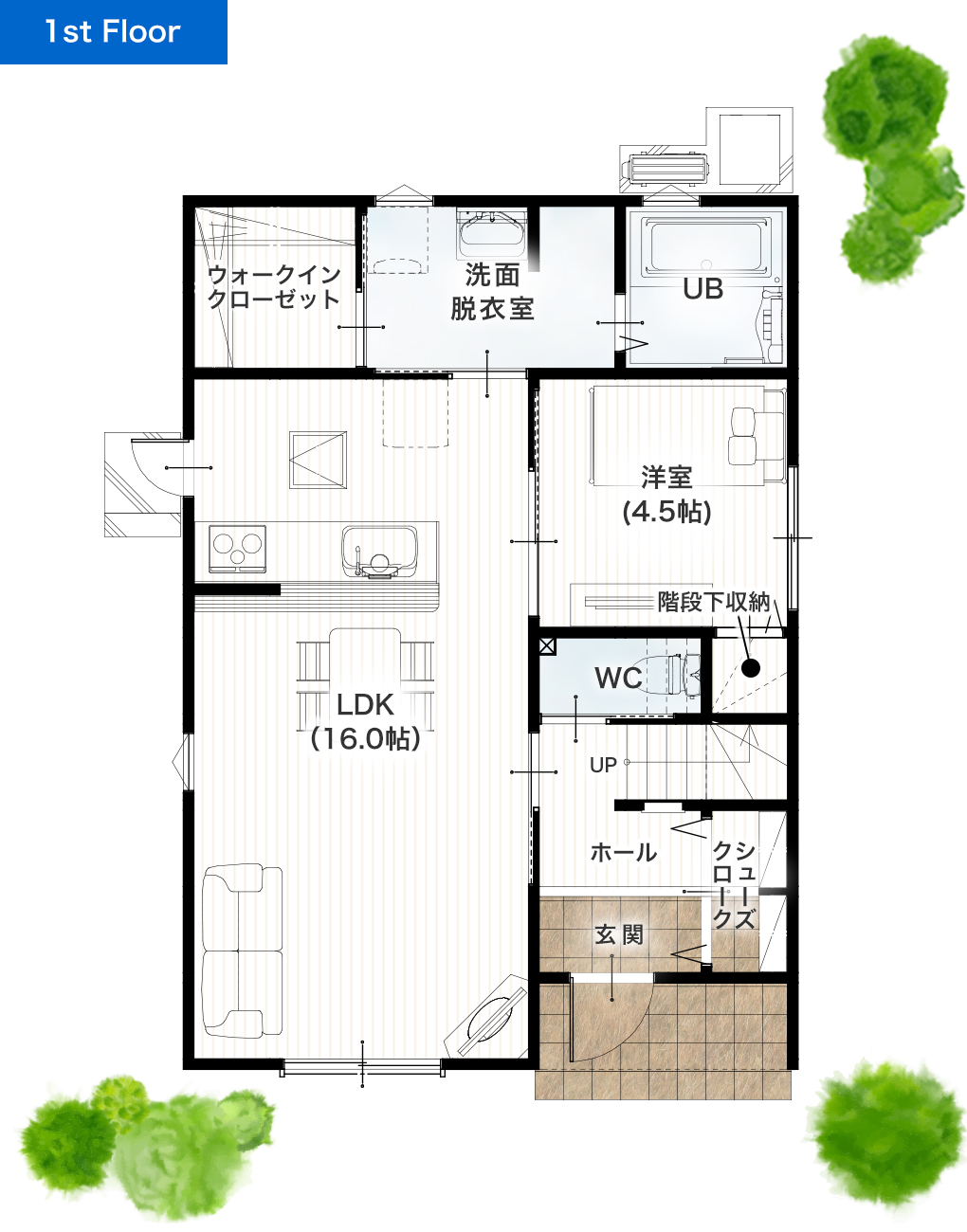 菊池郡菊陽町曲手12号地 33坪 5SLDK 建売・一戸建ての新築物件 1階間取り図