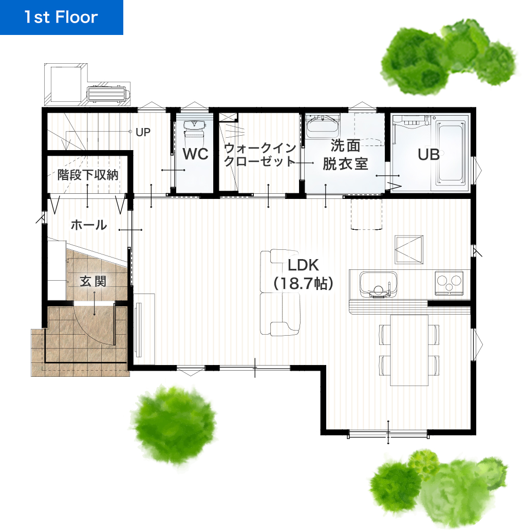 熊本市北区清水東町3号地 30坪 3SLDK 建売・一戸建ての新築物件 1階間取り図
