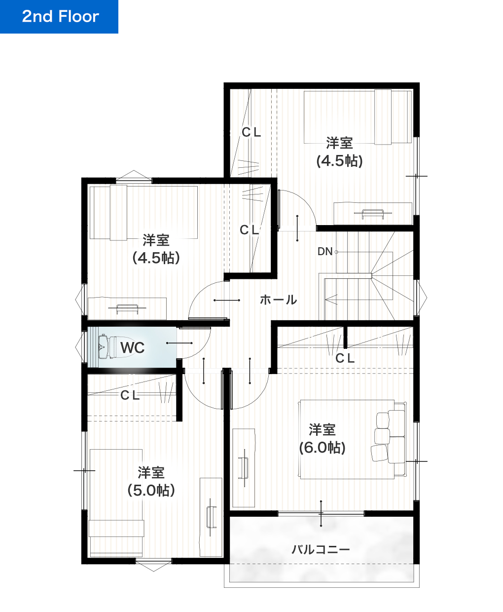 合志市須屋14期 30坪 4SLDK 建売・一戸建ての新築物件 2階間取り図