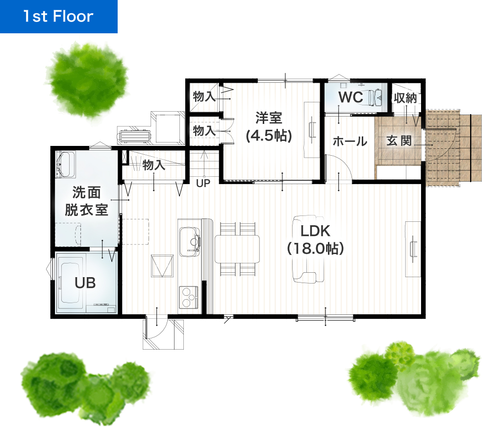 熊本市西区池田2丁目1号地 33坪 4SLDK 建売・一戸建ての新築物件 1階間取り図