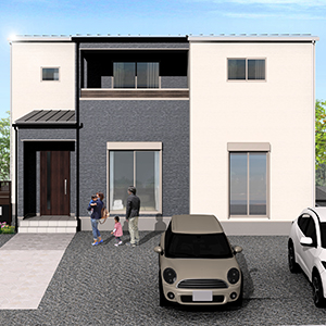 上益城郡益城町砥川4期15号地 34坪 4SLDK 建売・一戸建ての新築物件 外観パース