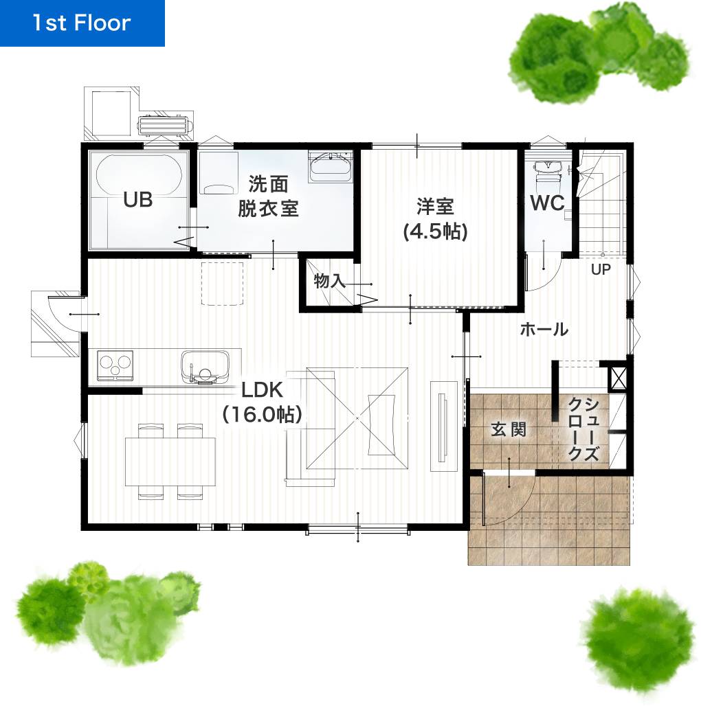 熊本市北区植木町岩野2期26号地 32坪 4SLDK 建売・一戸建ての新築物件 1階間取り図