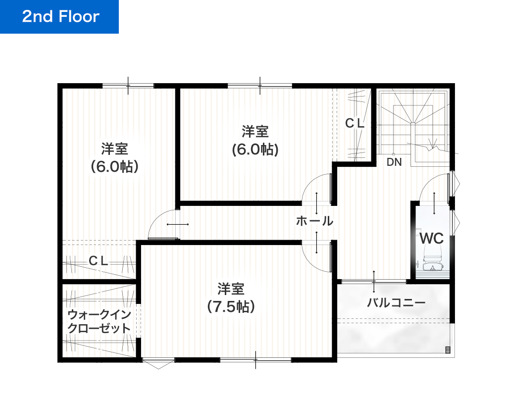 熊本市北区植木町岩野2期26号地 32坪 4SLDK 建売・一戸建ての新築物件 2階間取り図