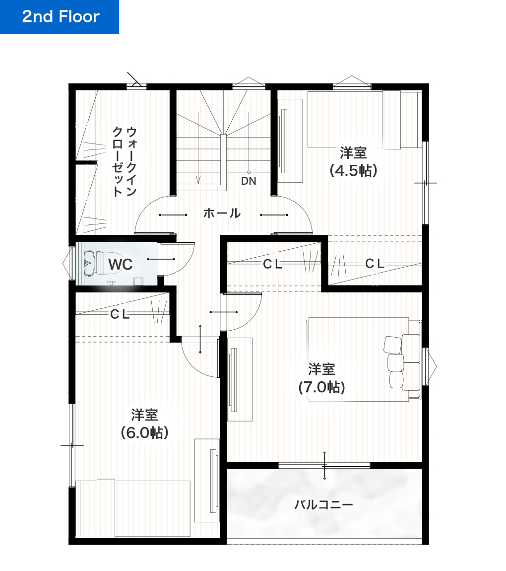 熊本市北区楡木2丁目4号地 29坪 4SLDK 建売・一戸建ての新築物件 2階間取り図