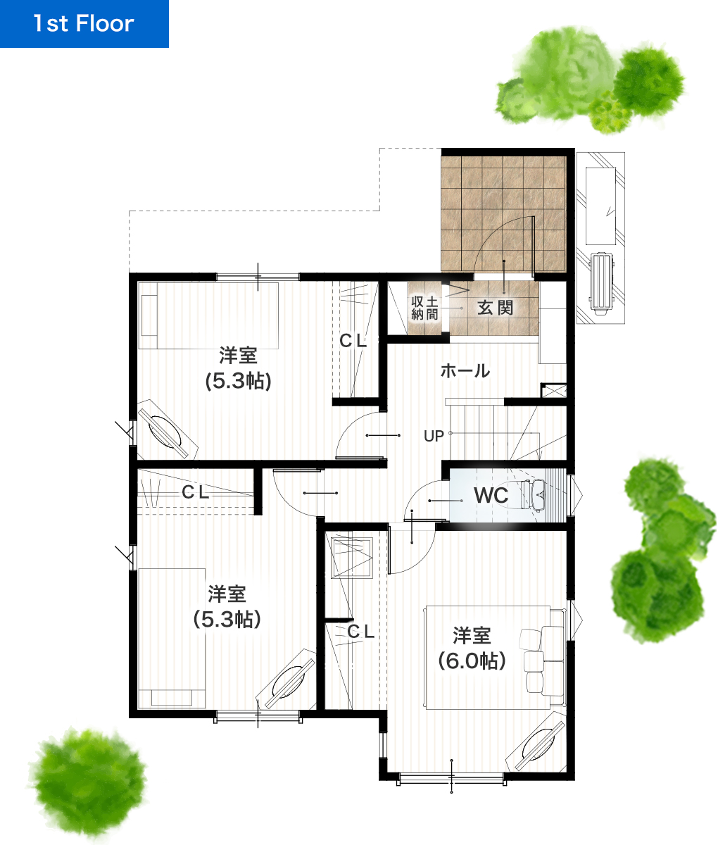 熊本市中央区本山2丁目 27坪 4SLDK 建売・一戸建ての新築物件 1階間取り図